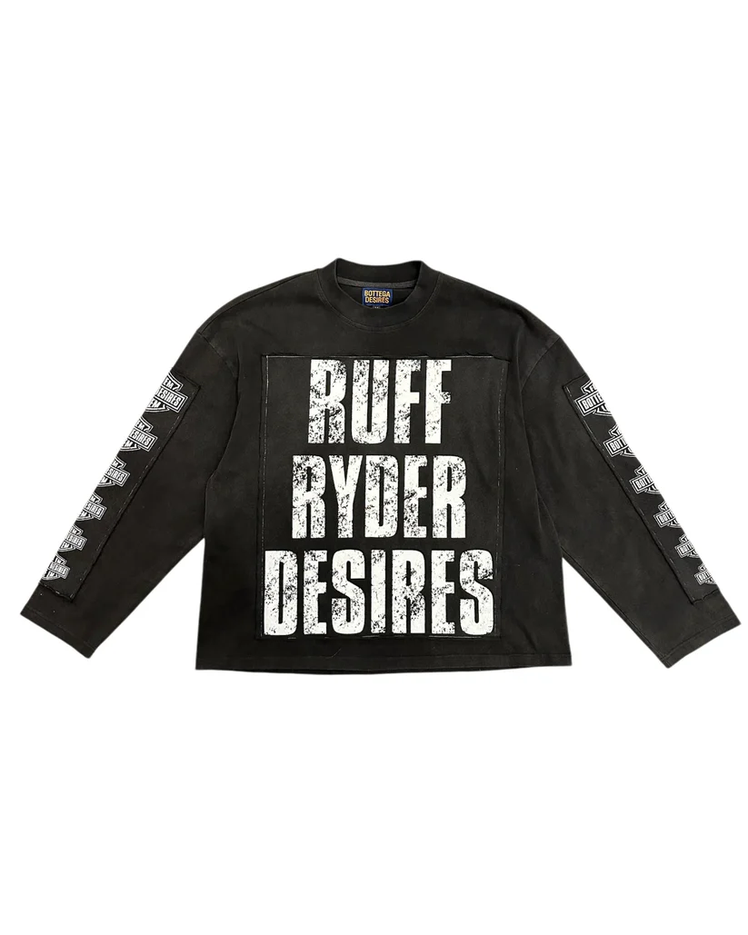 Bottege Desires Ruff Ryder Long Sleeve T-shirt Bottege Desires Ruff Ryder Long Sleeve T-shirt Front View