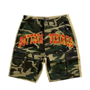 Bottega Desires Camo Cargo Shorts Streetwear USA