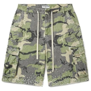 Bottega Desires Army Camo Cargo Shorts