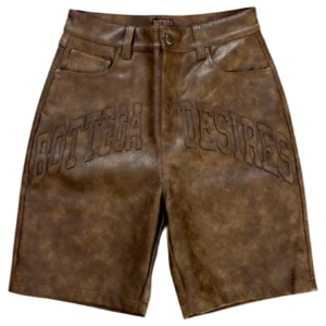 LEATHER SHORTS (BROWN)
